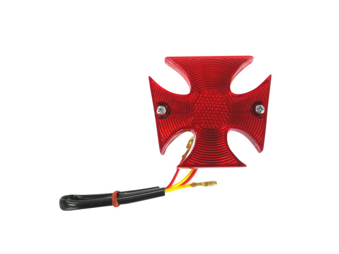 Rücklicht Puch Universal Malteserkreuz mit Bremslicht Chrom  product