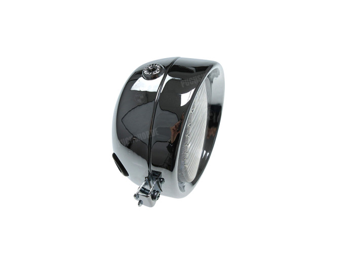 Headlight round 130mm classic chrome 