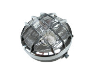 Headlight round 130mm cross with grill black with chrome (BA20D)