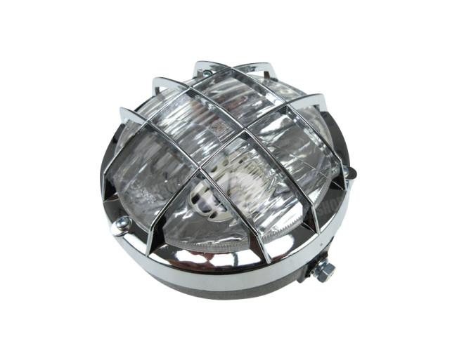 Koplamp rond 130mm cross met grill main