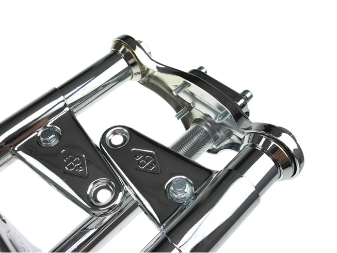 Front fork Puch Maxi EBR long 65cm heavy chrome with stabi