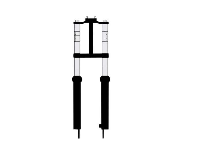 Gabel Puch Maxi EBR Kurz 56cm mit Doppelstreben Chrom