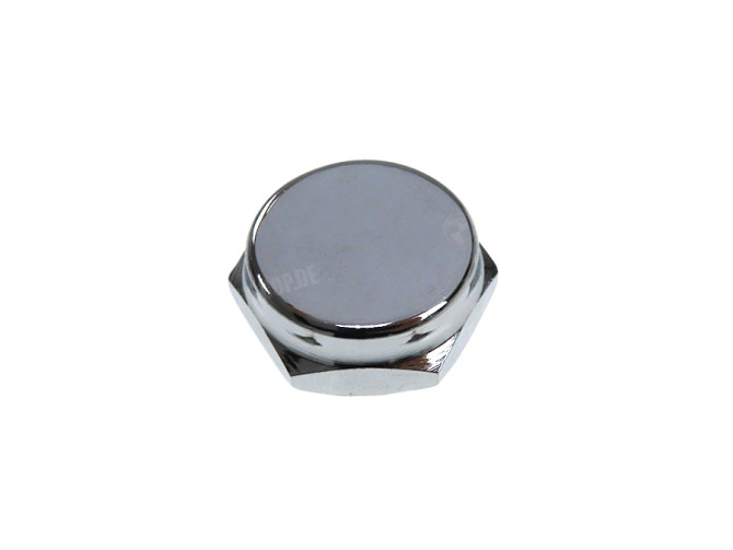 Headset tube locking nut 26mm chrome luxe main