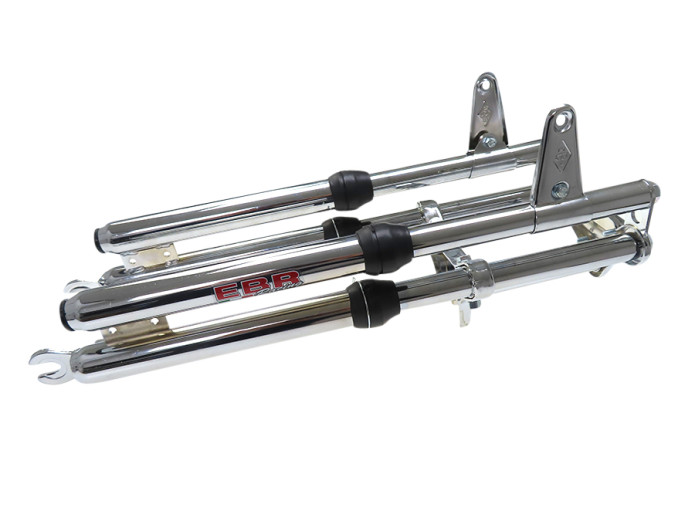 Front fork Puch Maxi EBR long 65cm double stem chrome