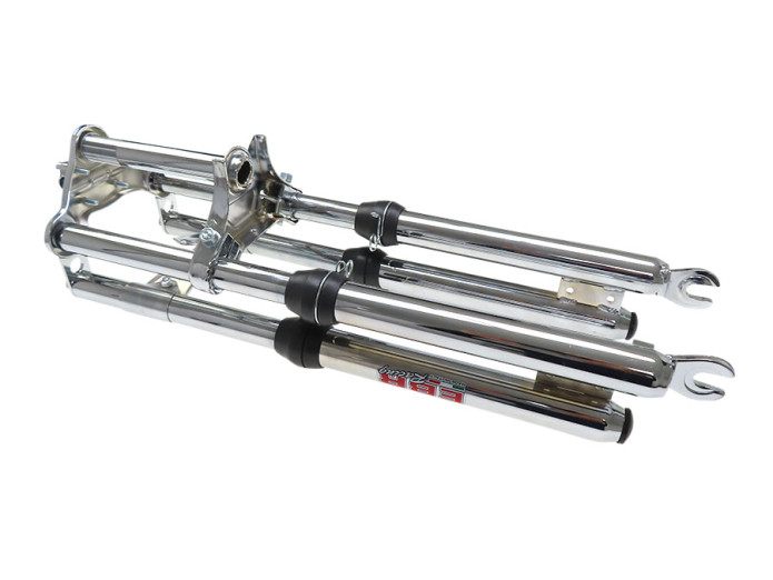 Front fork Puch Maxi EBR long 65cm double stem chrome