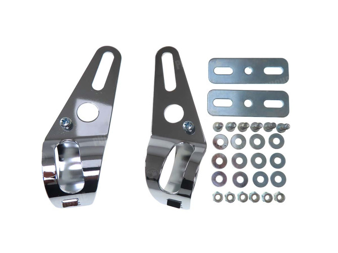 Headlight bracket 35-50mm set universal chrome main