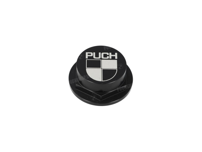 Headset tube locking nut 26mm Puch CLAW aluminium black with logo