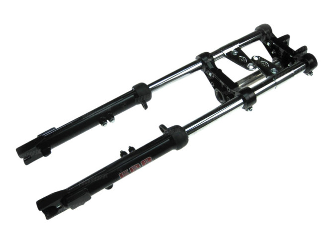 Front fork Puch Maxi EBR long 70cm hydraulic alu with brake caliper mount black  main