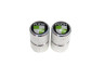 Puch Axles / Wheels Valve caps set aluminium with Puch Logo Valve caps set Puch Logo green / white aluminium