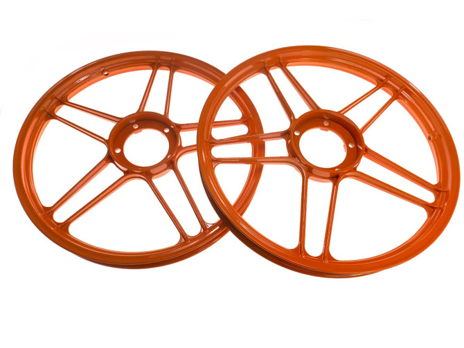 17 inch Grimeca 5 star wheel 17x1.35 Puch Maxi orange KTM style (set) product