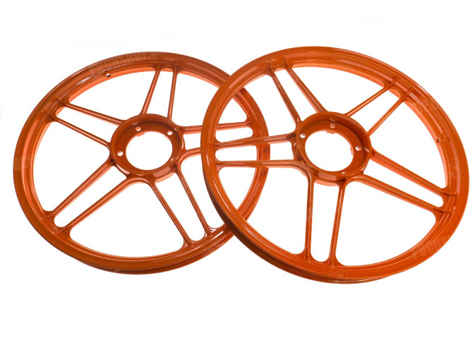 17 inch Grimeca 5 star wheel 17x1.35 Puch Maxi orange KTM style (set) main