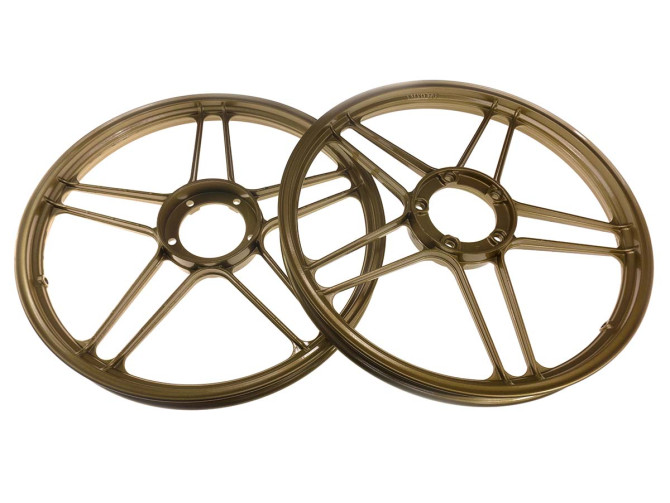 17 inch Grimeca 5 star wheel 17x1.35 Puch Maxi powder coated gold BBS style set product