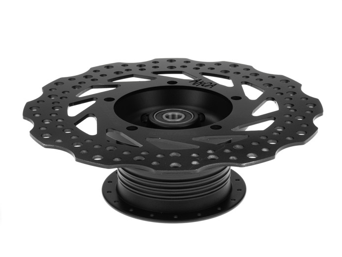 Remschijf Puch Maxi spaakwiel voorzijde Akoa zwart (230mm)