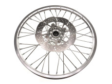 17 inch spoke wheel 17x1.40 aluminium silver front with brake disc (220mm)