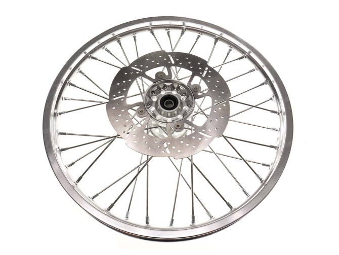 17 inch spoke wheel 17x1.40 aluminium silver front with brake disc (220mm) main