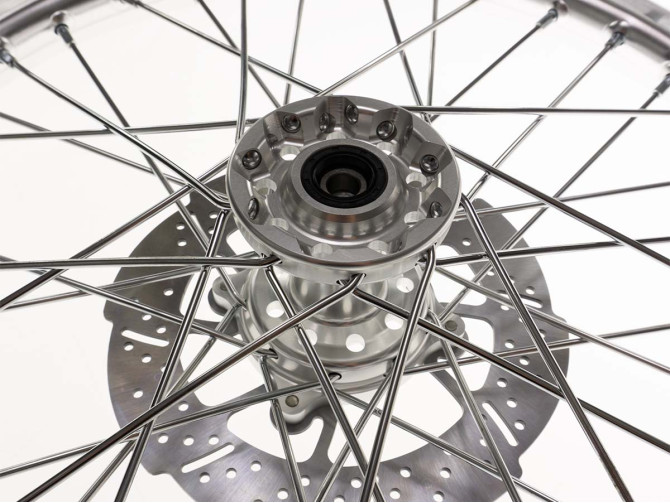 17 inch spoke wheel 17x1.40 aluminium silver front with brake disc (220mm) product