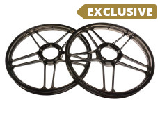 17 inch Grimeca 5 star wheel 17x1.35 Puch Maxi powder coated *Exclusive* black chrome set