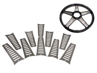 Wheel transformer set Grimeca 5 star wheel stainless steel striped model Puch Maxi 