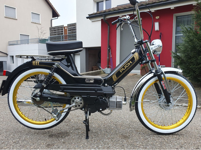 Side cover set Puch Maxi S black package deal