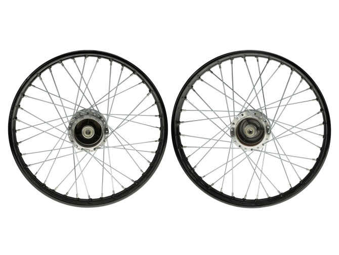 Puch 17 inch front and rear spoke wheel black