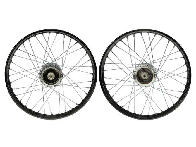 17 inch spoke wheel 17x1.40 black / galvanized set Puch Maxi S / N A-quality main