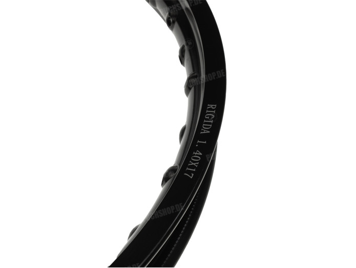 17 inch rim 17x1.40 spoke wheel aluminium Rigida black anodised