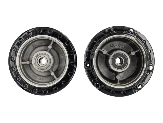 Hub Puch Maxi / X30 front / rear wheel spoke wheel rim gloss black set