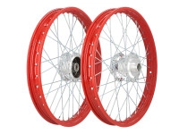 17 inch spoke wheel 17x1.40 fire red / galvanized set Puch Maxi S / N A-quality
