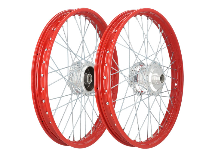 17 Zoll Speichenrad 17x1.40 Feuerrot / Verzinkt Satz Puch Maxi S / N A-qualitat