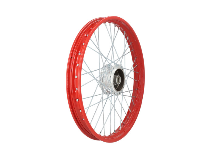 17 inch spaakwiel 17x1.40 vuurrood / verzinkt set Puch Maxi S / N A-kwaliteit