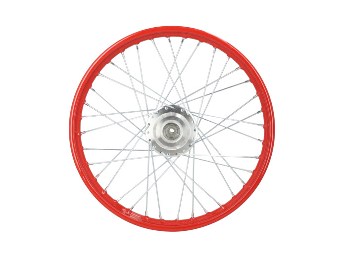 17 inch spaakwiel 17x1.40 vuurrood / verzinkt set Puch Maxi S / N A-kwaliteit