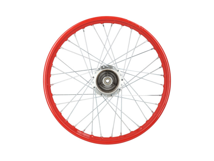 17 inch spaakwiel 17x1.40 vuurrood / verzinkt set Puch Maxi S / N A-kwaliteit