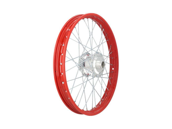 17 inch spaakwiel 17x1.40 vuurrood / verzinkt set Puch Maxi S / N A-kwaliteit