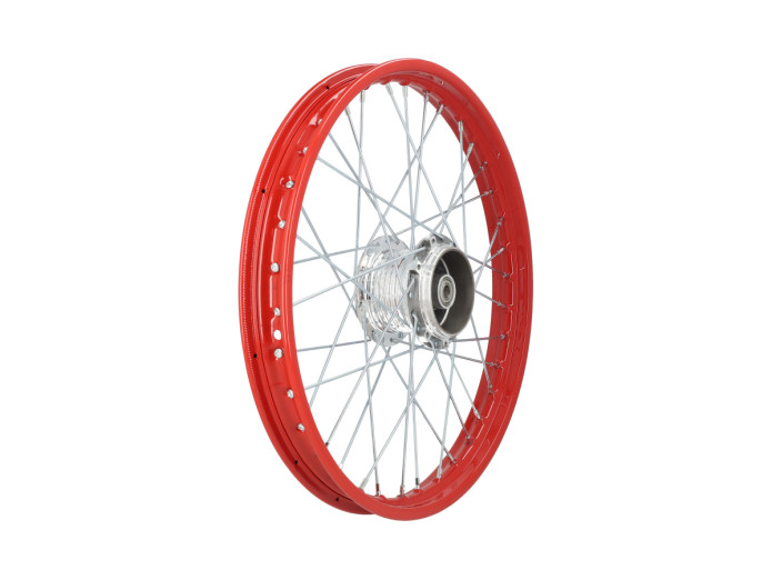 17 inch spaakwiel 17x1.40 vuurrood / verzinkt set Puch Maxi S / N A-kwaliteit