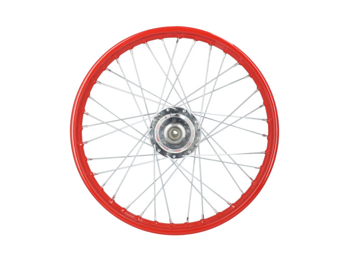 17 inch spaakwiel 17x1.40 vuurrood / verzinkt set Puch Maxi S / N A-kwaliteit