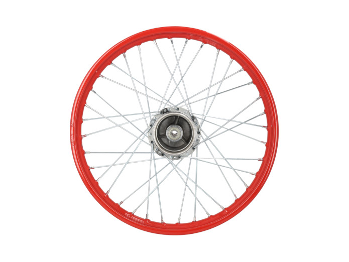 17 inch spaakwiel 17x1.40 vuurrood / verzinkt set Puch Maxi S / N A-kwaliteit