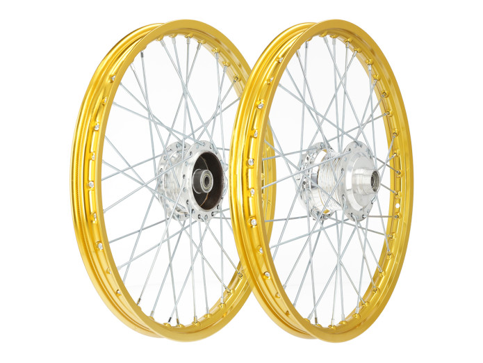 17 inch spaakwiel 17x1.20 Rigida aluminium set goud Puch Maxi S / N