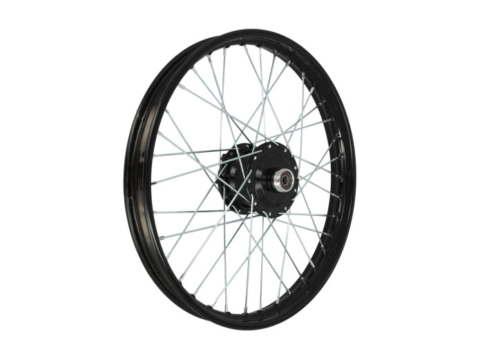 Puch 17 inch spaakwiel set zwart op zwart compleet