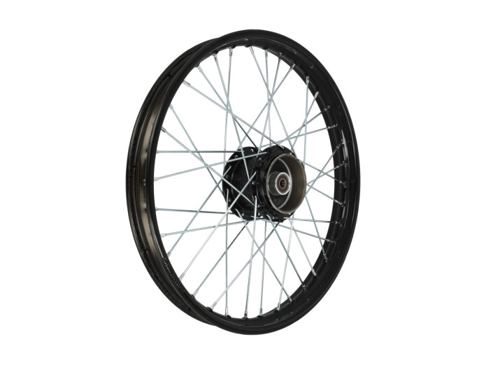 Puch 17 inch spaakwiel set zwart op zwart compleet