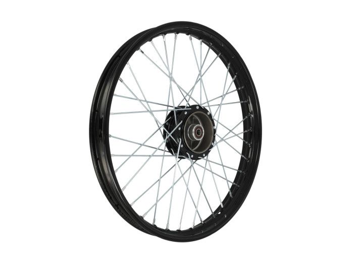 Puch 17 inch spaakwiel set zwart op zwart compleet