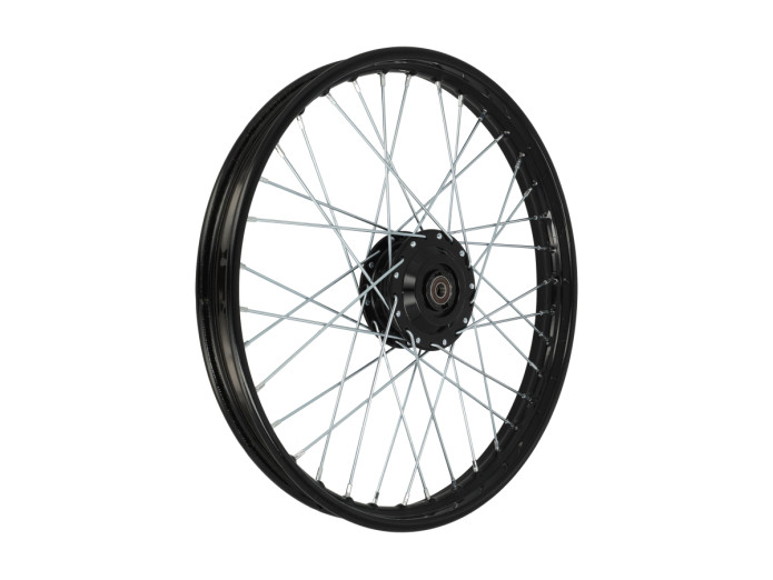 Puch 17 inch spaakwiel set zwart op zwart compleet