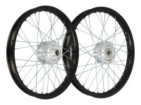 17 inch spaakwiel 17x1.40 Rigida aluminium set zwart met gepolijste naven Puch Maxi S / N