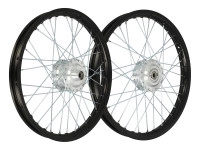 17 inch spaakwiel 17x1.20 Rigida aluminium set zwart met gepolijste naven Puch Maxi S / N