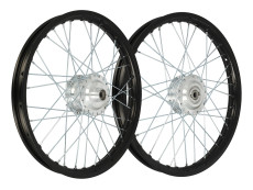 17 inch spaakwiel 17x1.40 Rigida aluminium set zwart met gepolijste naven Puch Maxi S / N