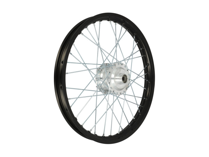 17 inch spaakwiel 17x1.40 Rigida aluminium set zwart met gepolijste naven Puch Maxi S / N