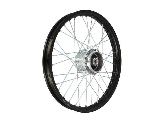 17 inch spaakwiel 17x1.40 Rigida aluminium set zwart met gepolijste naven Puch Maxi S / N