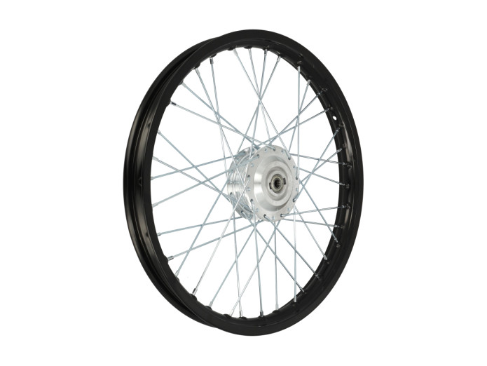 17 inch spaakwiel 17x1.40 Rigida aluminium set zwart met gepolijste naven Puch Maxi S / N