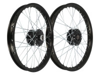 17 inch spaakwiel 17x1.20 Rigida aluminium set zwart met zwarte naven Puch Maxi S / N