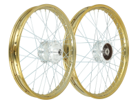 17 inch spaakwiel 17x1.40 goud / verzinkt set Puch Maxi S / N A-kwaliteit
