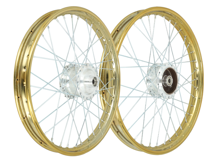 17 inch spoke wheel 17x1.40 gold / galvanized set Puch Maxi S / N A-quality